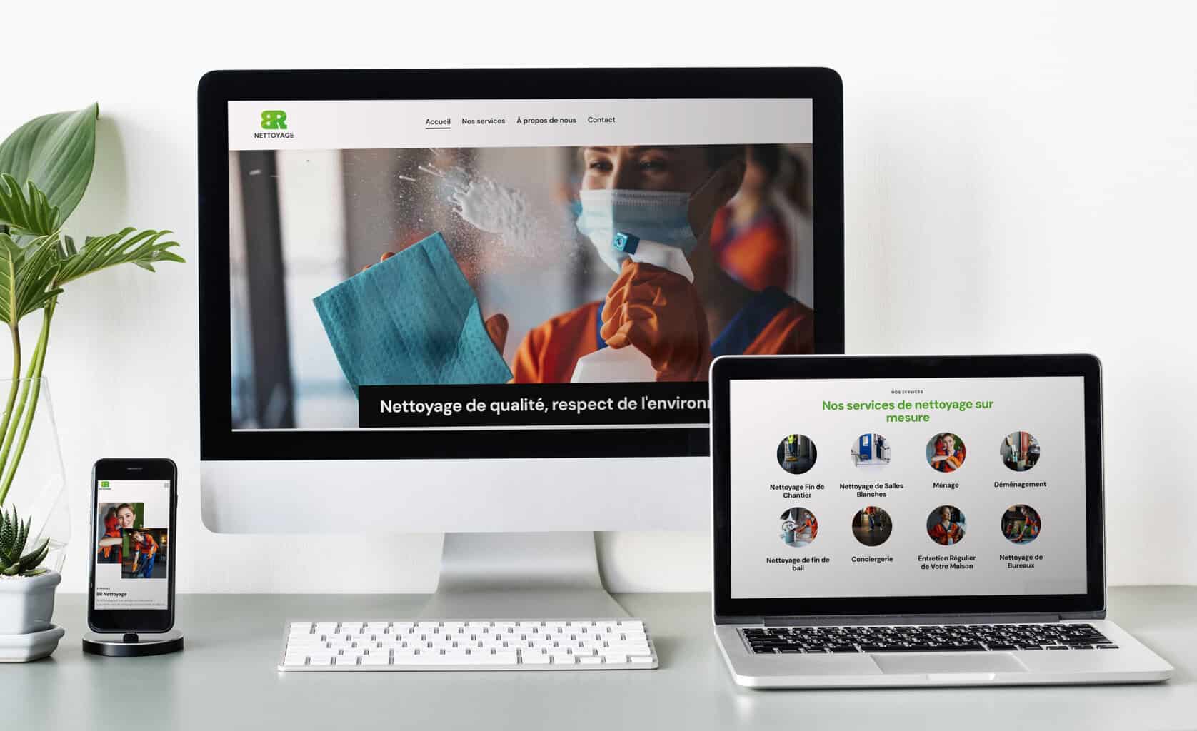 Site WordPress BR Nettoyage conçu par Option Web